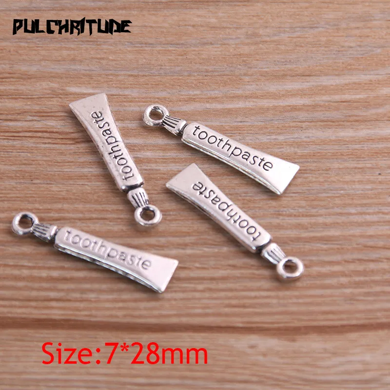 20pcs Metal Zinc Alloy Toothpaste Toothbrush Charms Fit Jewelry Daily Necessit Pendant Charms Makings