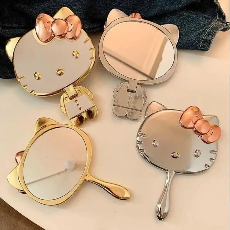 Hello Kitty Handheld Makeup Mirror Foldable Mini Cosmetic Mirror Portable Travel Makeup Mirror Beauty Vanity Accessory view 2
