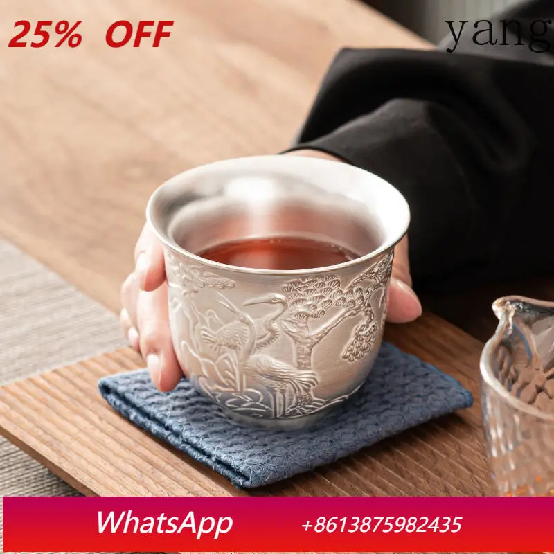 

Sterling silver master large single cup pure handmade silver high-end personal tea health single cup silver