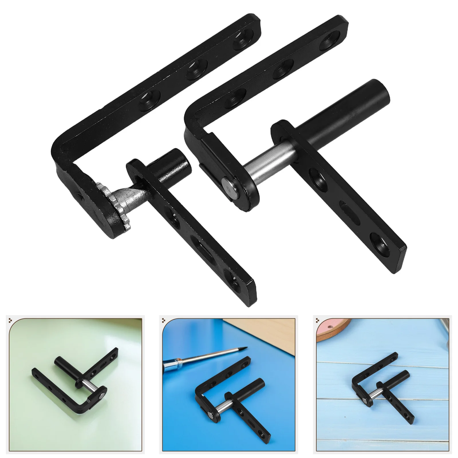 

1 Pair Stainless Steel Hidden Door Hinges Rust Resistant Black Self Closing Auto Return Swinging Interior Kitchen Cafe Bar Dual