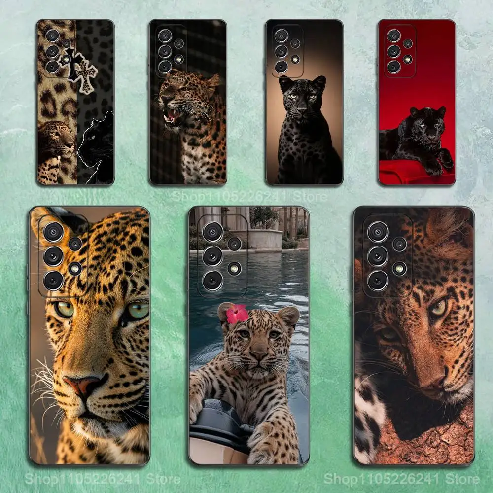 

Animals leopard Panther Phone Case For Samsung S9,S10,S20,S10,S21,S25,S24,S23,Ultra,FE,Plus,Lite,Soft Silicone Black Cover
