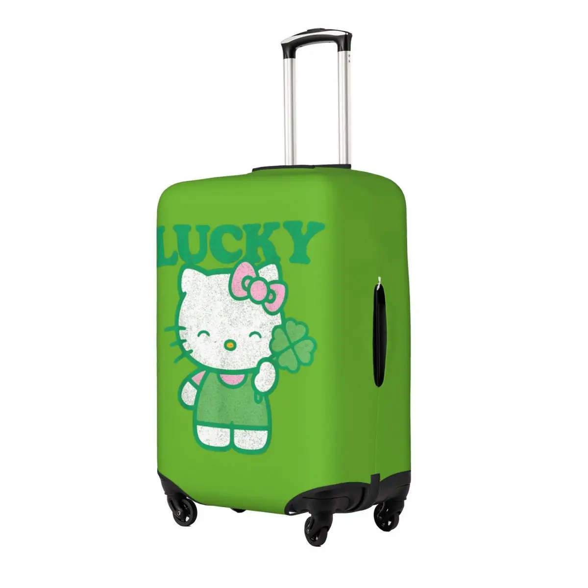 Hello Kitty Lucky Clover Suitcase Cover Holiday Cruise Trip Elastic Luggage Accesories Protection