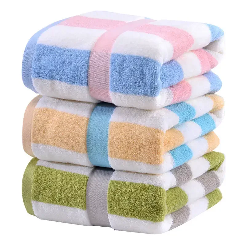 

Cotton Stripes Bath Towel for Men and Women, Bathroom Towel, High Quality, 70*140 cm