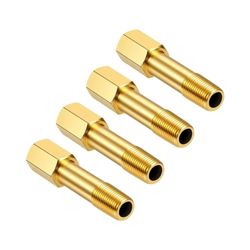 1/8 Rohradapter aus Messing mit Gewinde, langes Nippelrohr für Reparaturarbeiten und Erweiterung 3XUF – Detail 1