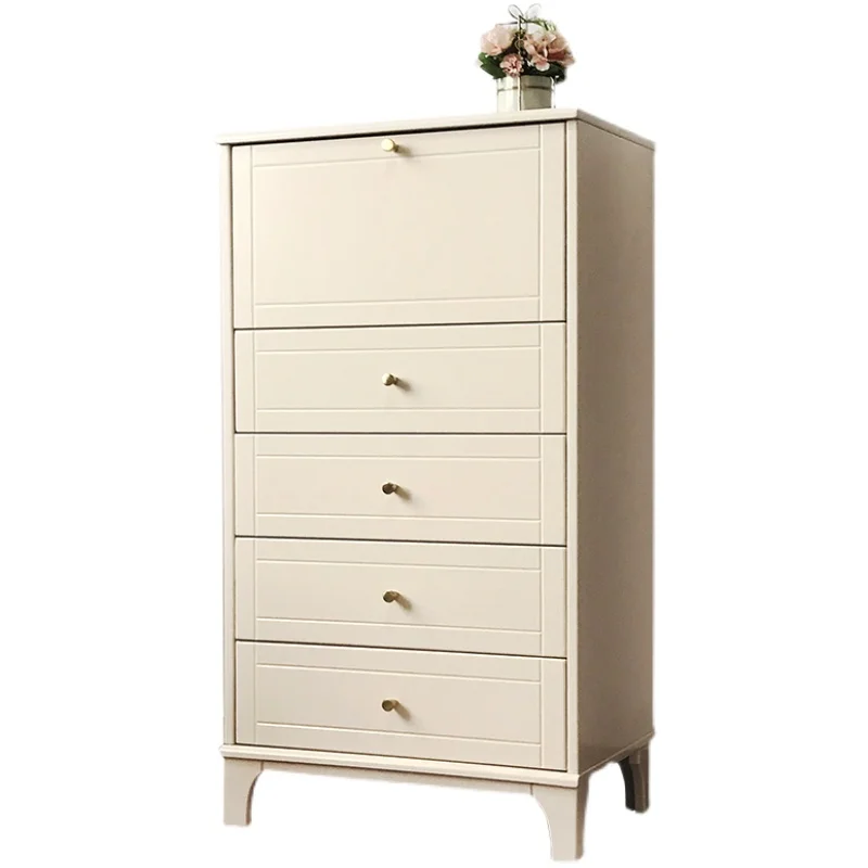 All solid wood chest of drawers Tipping bucket drawer Locker American light luxury bedroom Modern simple living room storage loc