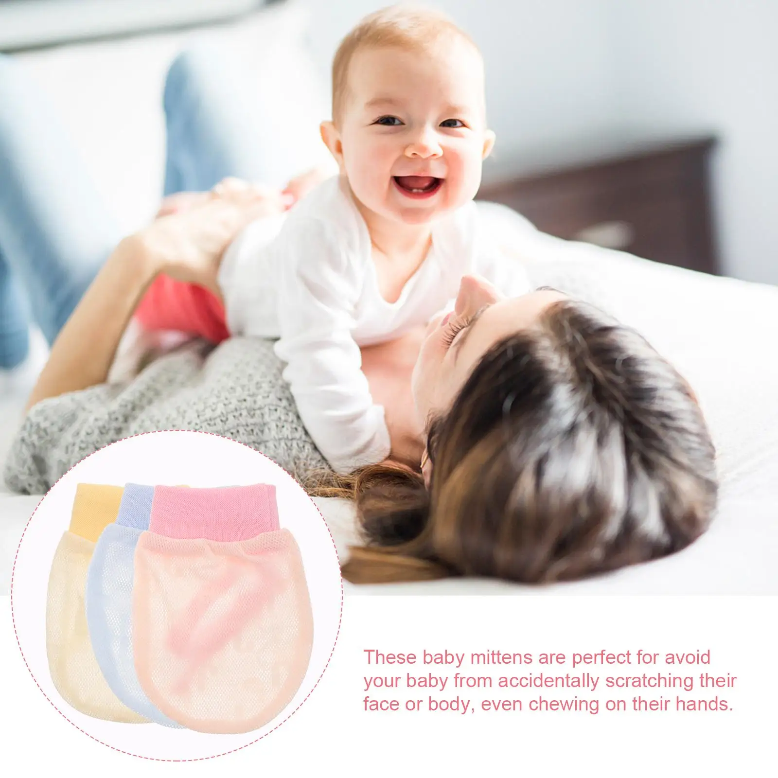 3 пары детских варежек с защитой от царапин, 6-12 месяцев, хлопковые детские перчатки без сосания большого пальца, товары для маленьких мальчиков и девочек, дышащая сетка
