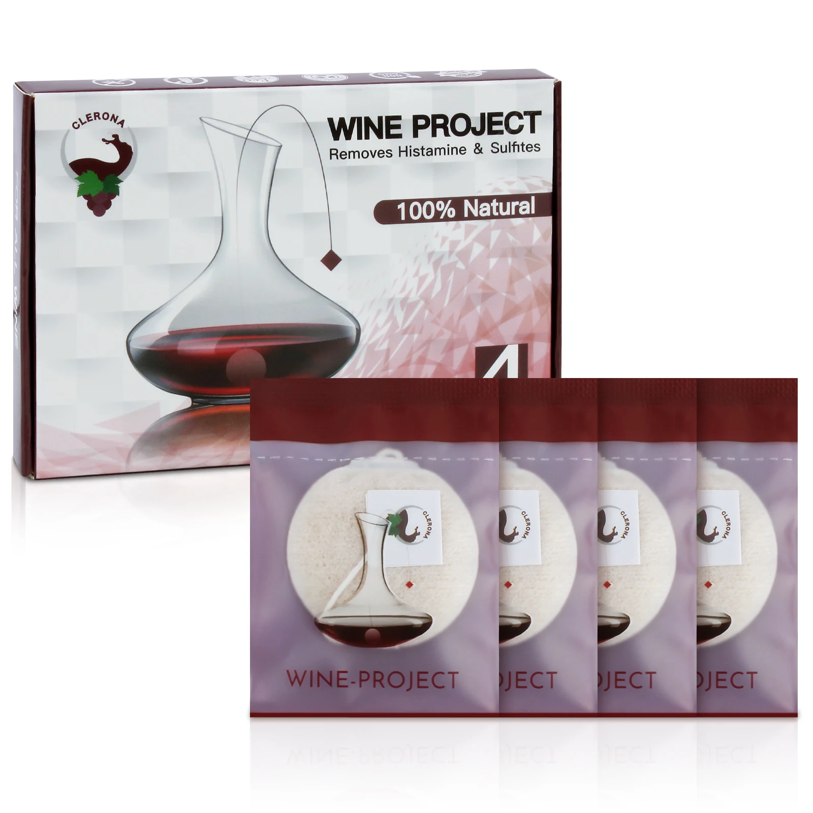 Weins tab Wein filter Histamin und Sulfit entferner, Zauberstab Wein reiniger, Weins tab filter für Dekan ter (4er Pack)