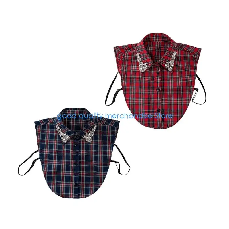 Y5JD ملاءمة مريحة وياقة صناعية وأحجار الراين سهلة الارتداء، تصميم مريح وياقة داخلية، بلوزة طية صدر السترة