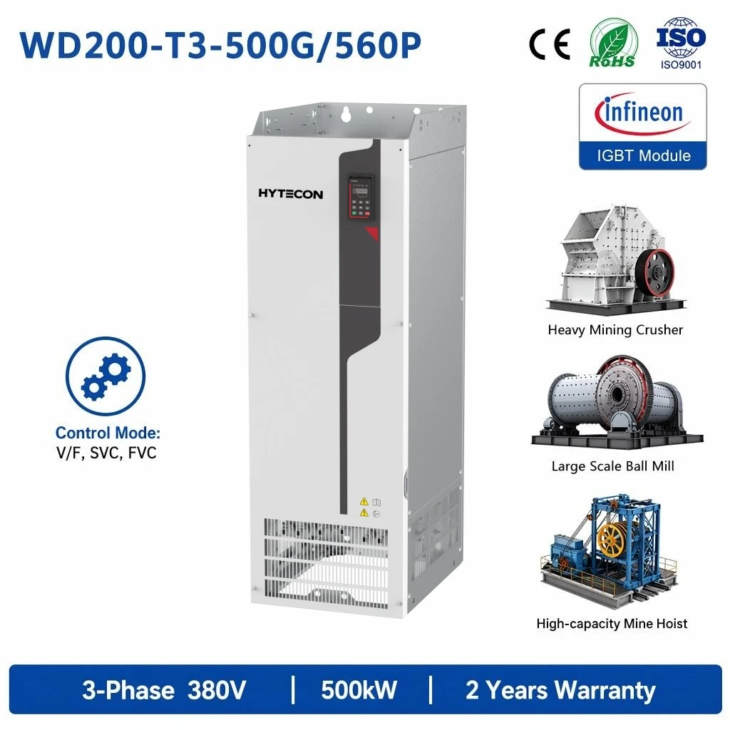 Heavy  500kW 560kW Three Phase VFD Frequency Inverter 675HP AC Drive for Desert Mining Harsh Industrial Applications