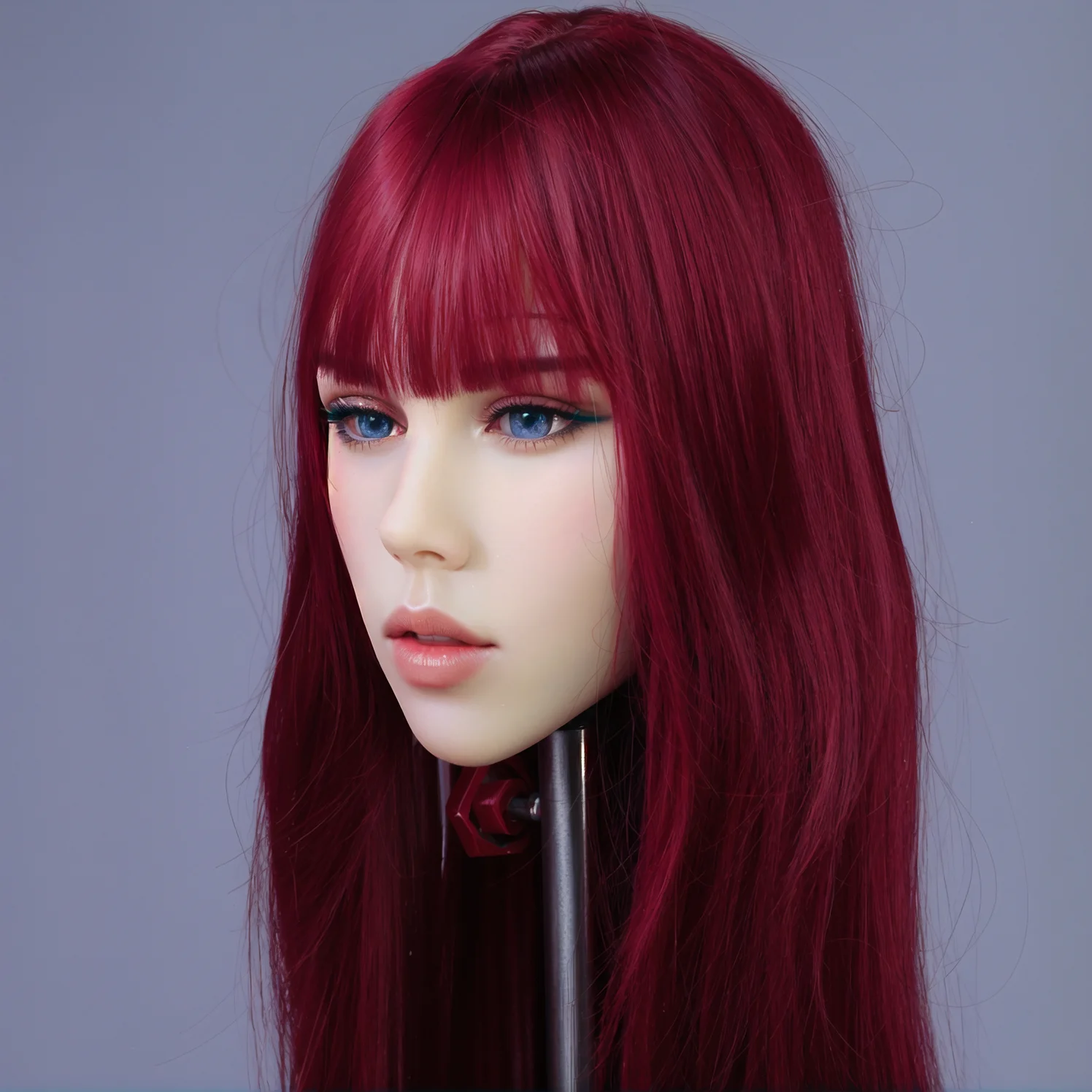 Nowy model głowy TPE, z delikatną i uroczą twarzą, interfejs M16, z peruką i oczami.