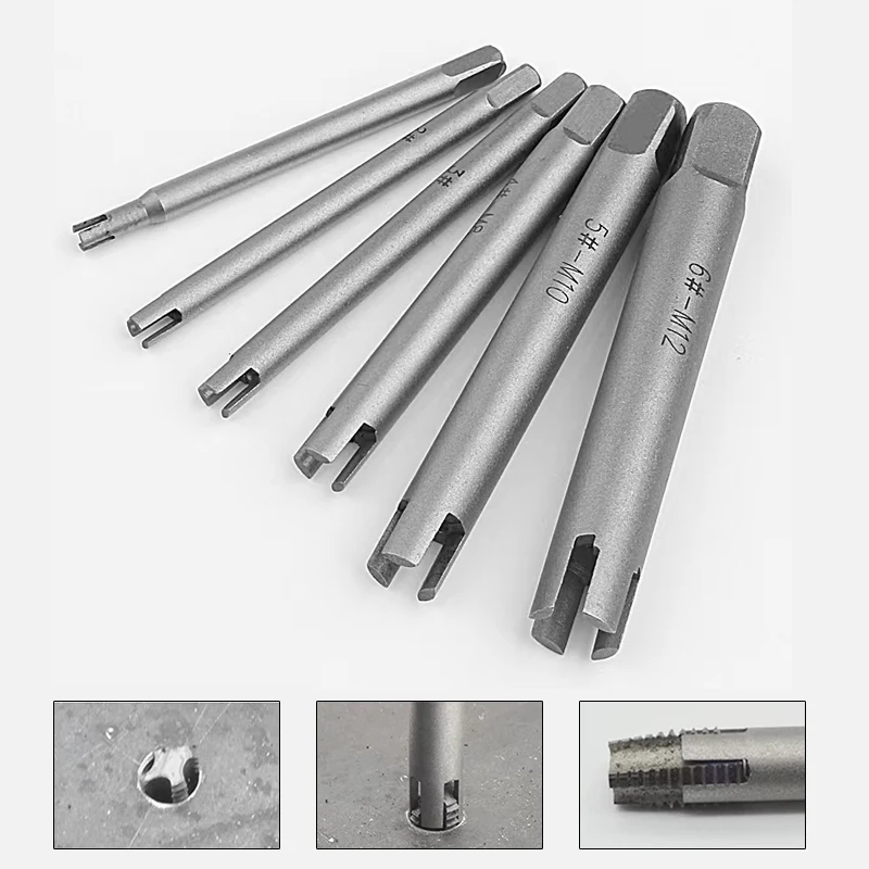 5Pcs M5-M12 danneggiato vite rubinetto estrattore guida Set vite rotta rubinetto rimozione strumento chiave Set trapano