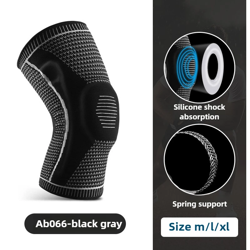 دعم الركبة الرياضي - كم ضغط مسامي مع تقنية زنبركية من السيليكون للجري وكرة السلة والتدريب في الهواء الطلق