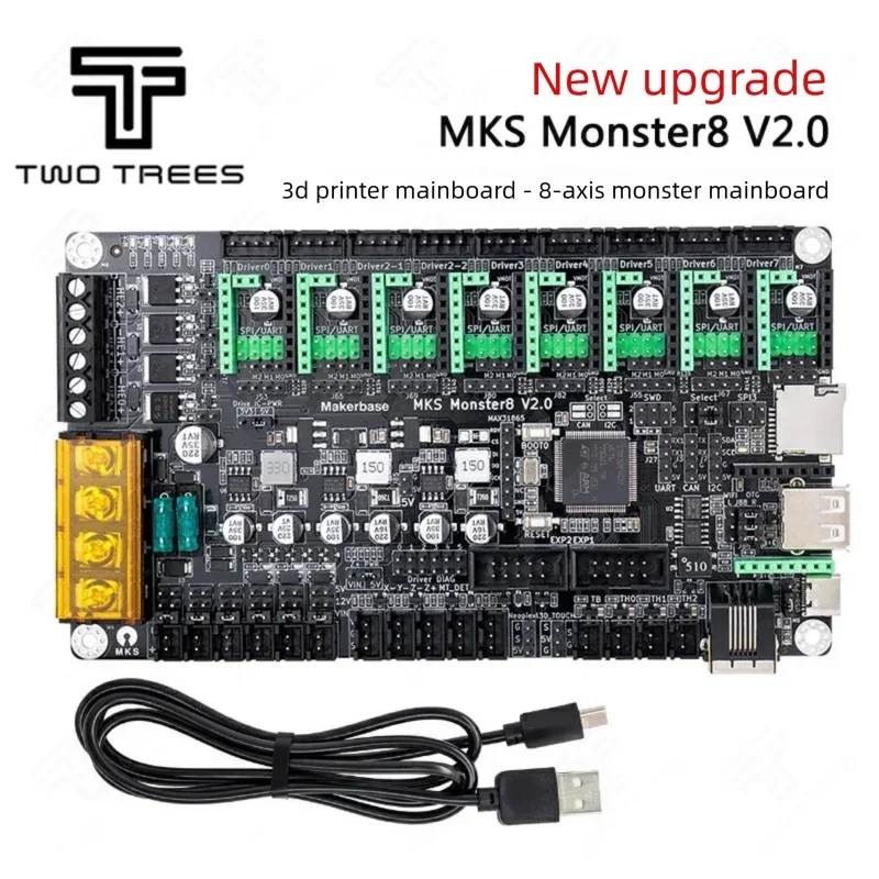 MKS Monster8 V2.0 3D Printer Motherboard 32-bit 8-Axis Main Controller DIY 3D Printer Accessory