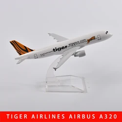 JASON TUTU 16cm Tiger Airways Airbus A320 Airplane Model Airplane Diecast Metal 1/400 Scale Planes