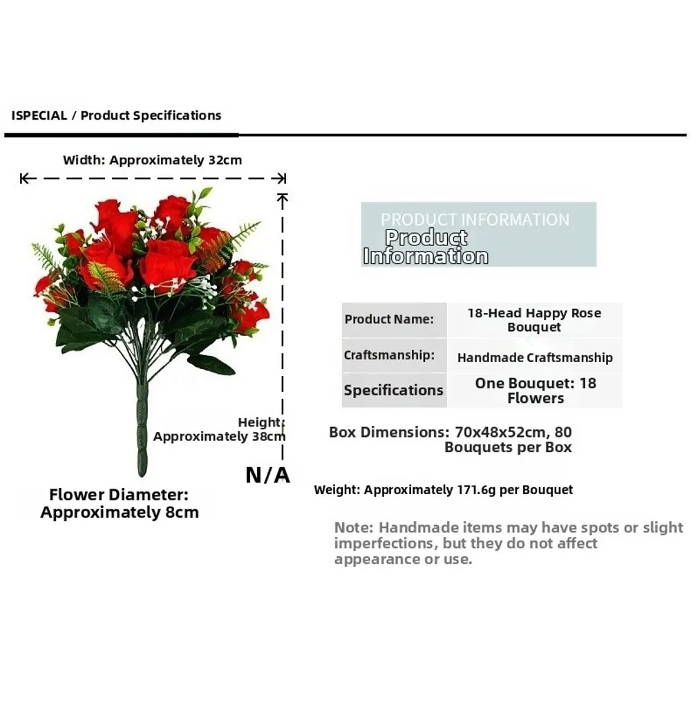 18 Köpfe Echte Glückliche Blumen in 8 Farben für Fotografie, Geschenk zum Valentinstag, Mini-Kristallgras-Bouquet – Detail 19