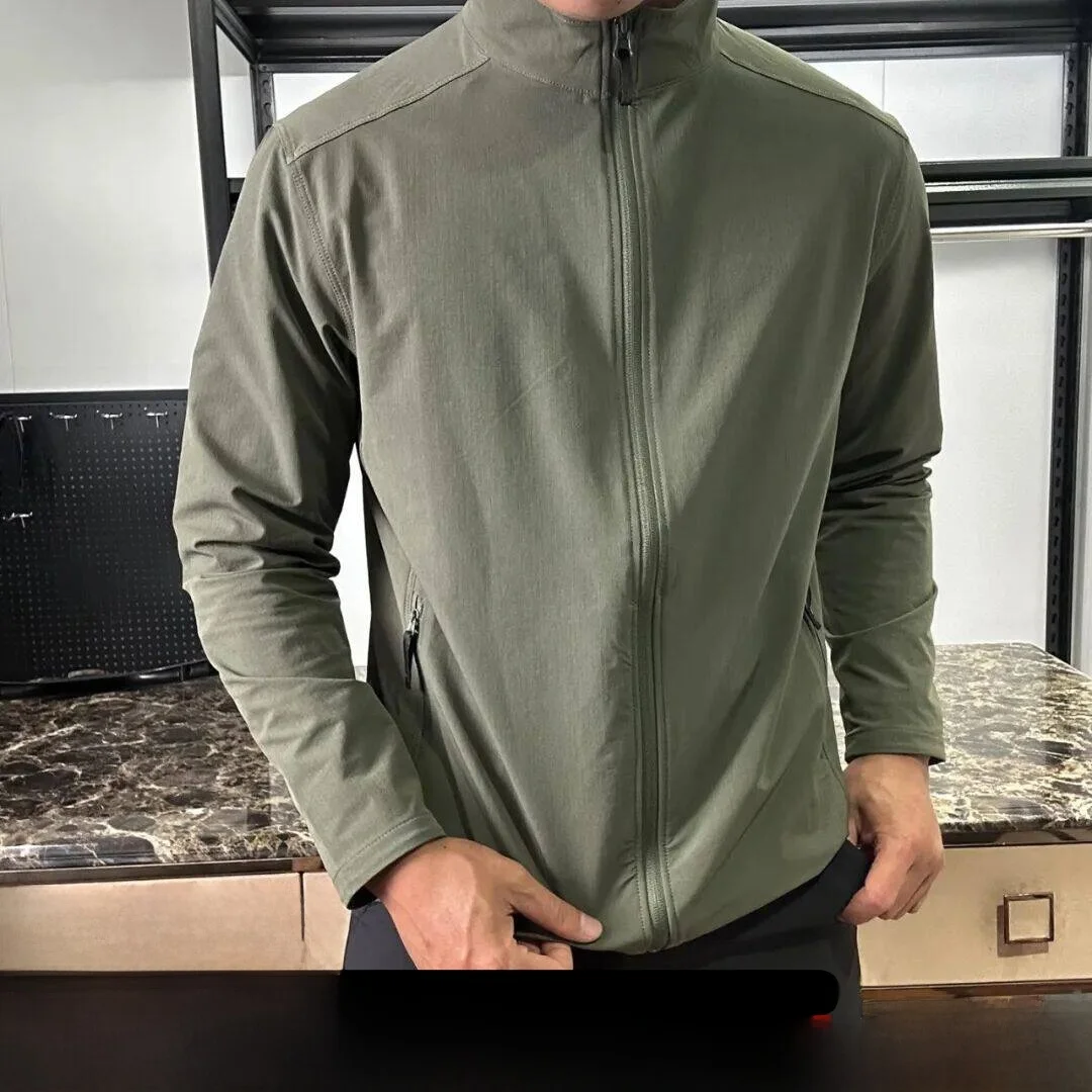 

Мужская спортивная куртка для активного отдыха, 3D-крой, легкая верхняя одежда, весна-осень, на молнии, с длинным рукавом, стандартный крой