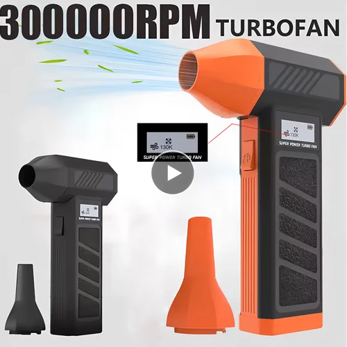 300000 PRM-soplador de aire eléctrico portátil, ventilador Turbo Jet, Motor sin escobillas, Mini ventilador Turbo Jet de alta velocidad, soplador violento de viento ajustable