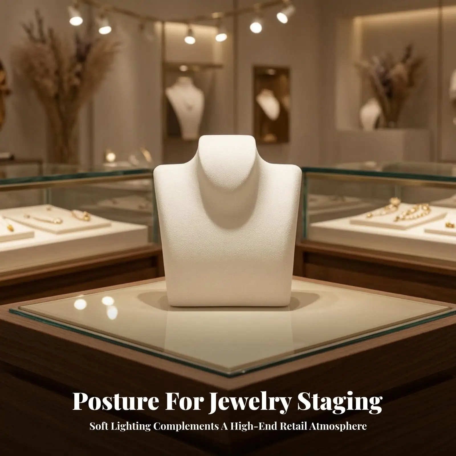 Necklace Display Bust Tabletop Torso Necklace Display Textured for Jewelers