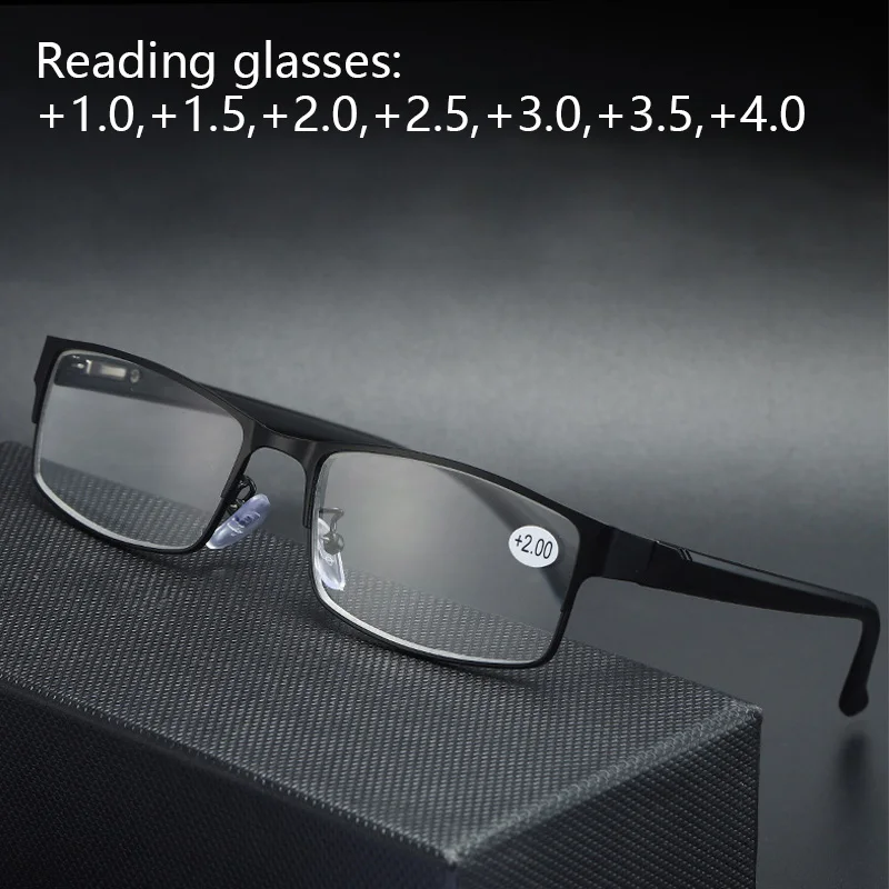 

TR90 Metal Half frame Anti-blue Light Reading Glasses Farsighted Eyeglasses Men Business Eyewear Diopter +1.0,+1.5,+2.0