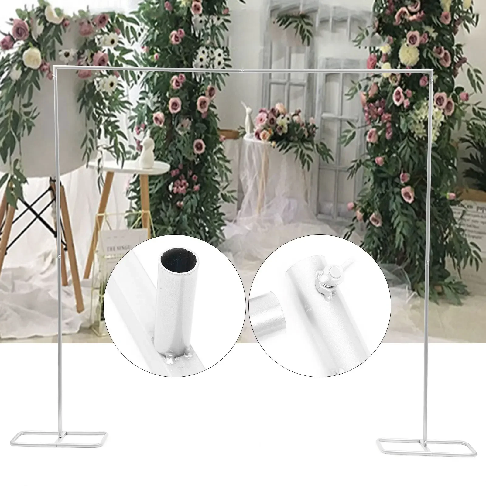 2*2.1m Wedding Arch Door Background Wrought Iron Decorative Props Flower Rack