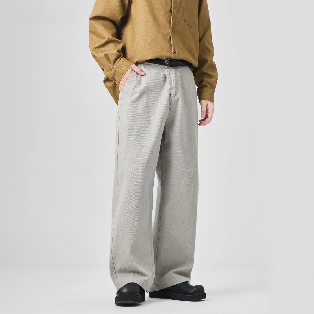 

Мужские повседневные хлопковые брюки прямого кроя, свободные, модные, с эффектом потертости, длинные, осенне-зимние, удобные, дышащие