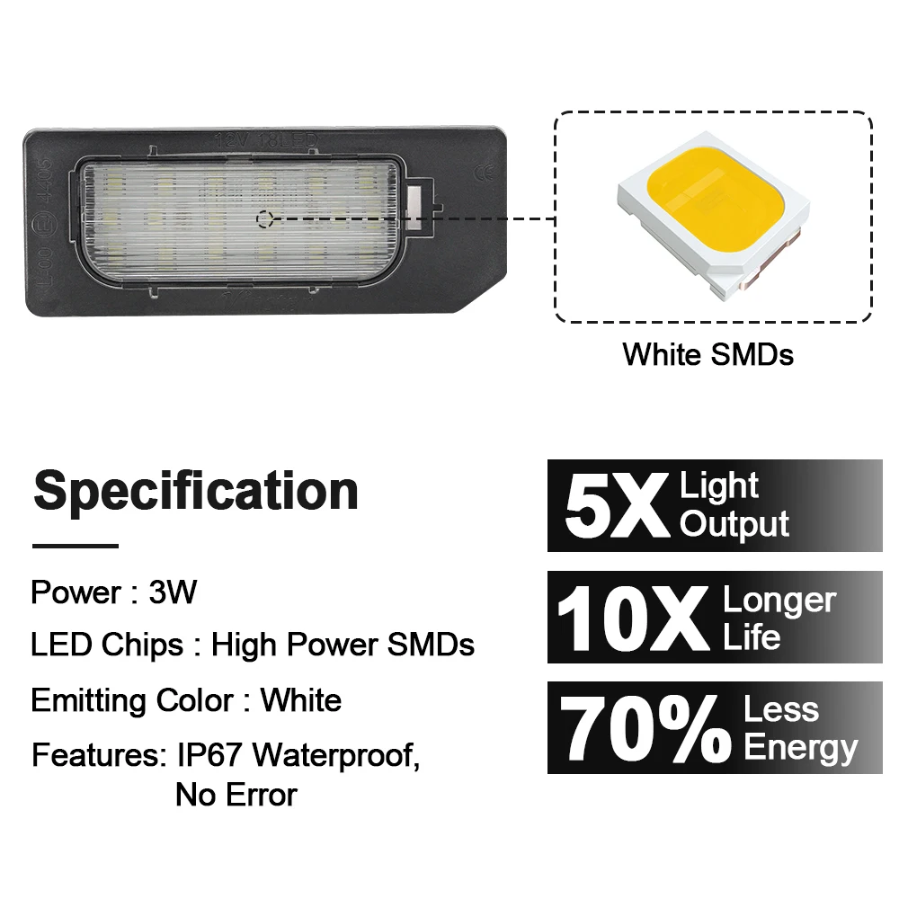 LED Number License Plate Light Lamp No Error For Mitsubishi ASX Outlander Sport 2011-2020 Rerplace OEM#: 8341A132