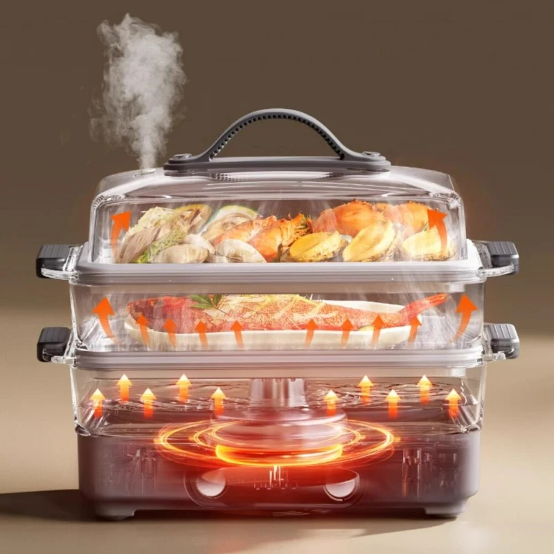 BLAUPUNKT 220V Glass Electric Steamer Multifunctional Household Automatic Steaming Stew All-in-one Breakfast Machine Steamer