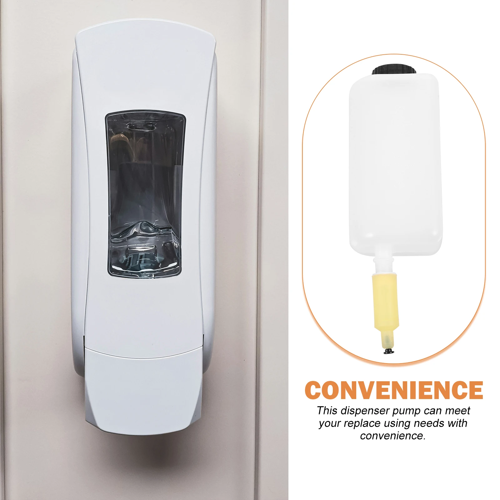 

1pcs Soap Pump Body 350ml Shampoo Liquid Bottle Inner Replacement Parts Soap Container Bottle Wall Mount Container