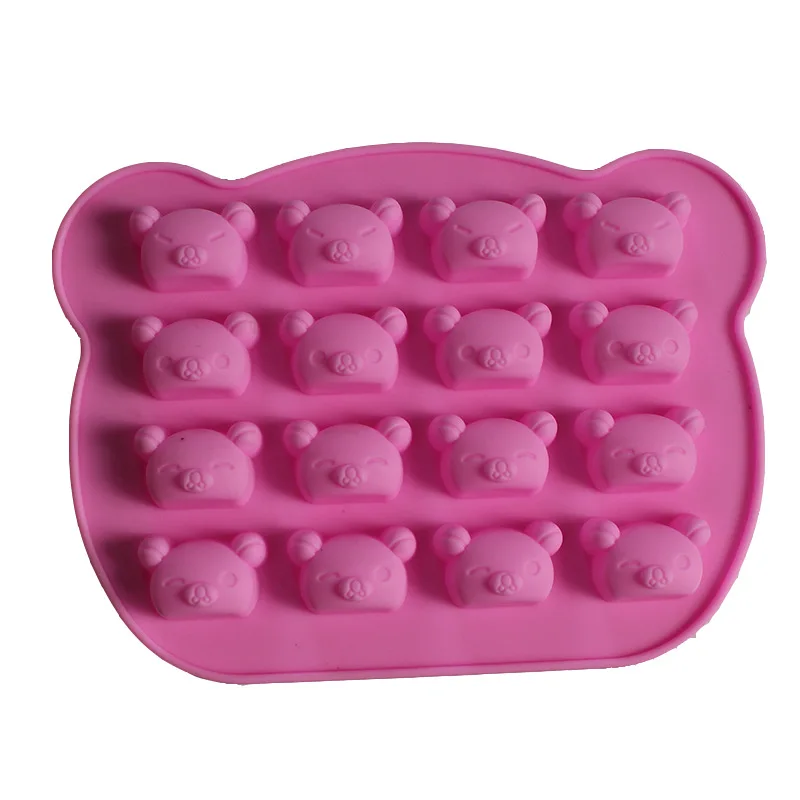 Molde para hornear pasteles de silicona rilakkuma con dibujos animados japoneses, molde para chocolate con entramado de hielo, pudín de helado, molde para dulces diy