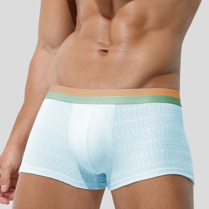 

5 шт. хлопковое нижнее белье, мужские боксеры, летние тонкие и модные мужские спортивные четырехугольные брюки, антибактериальные боксеры