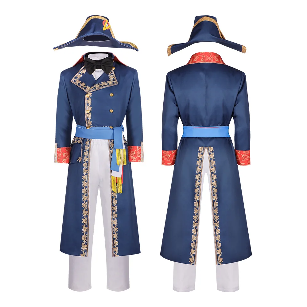 Medieval Royal Knight Costume Napoleon Cosplay Outfit Vintage Court Uniform Men Renaissance Noble Suit for Halloween Carnival Pa - view 2