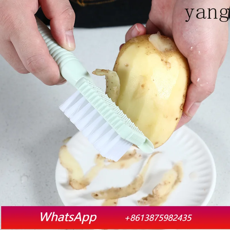 

LMM Potato Brush Vegetables Fruit Cleaning Kitchenware Supplies Peel Brush Integrated Cleaning Brush