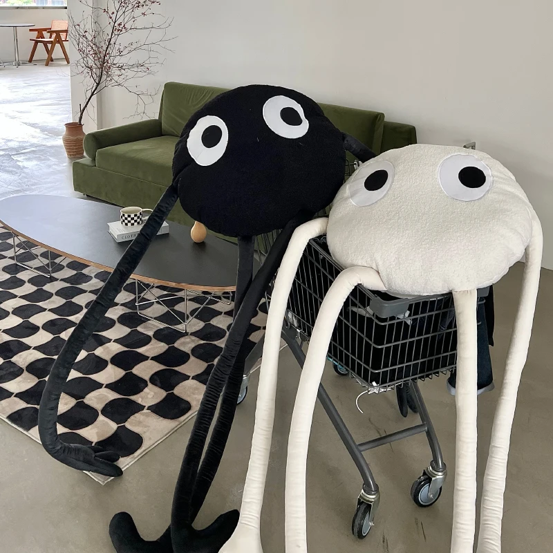 Funny Black Head Big Eyes Long Leg Plush Pillow Cushion Cartoon Home Chair Sofa Decorativos Bedroom Party Play Gift