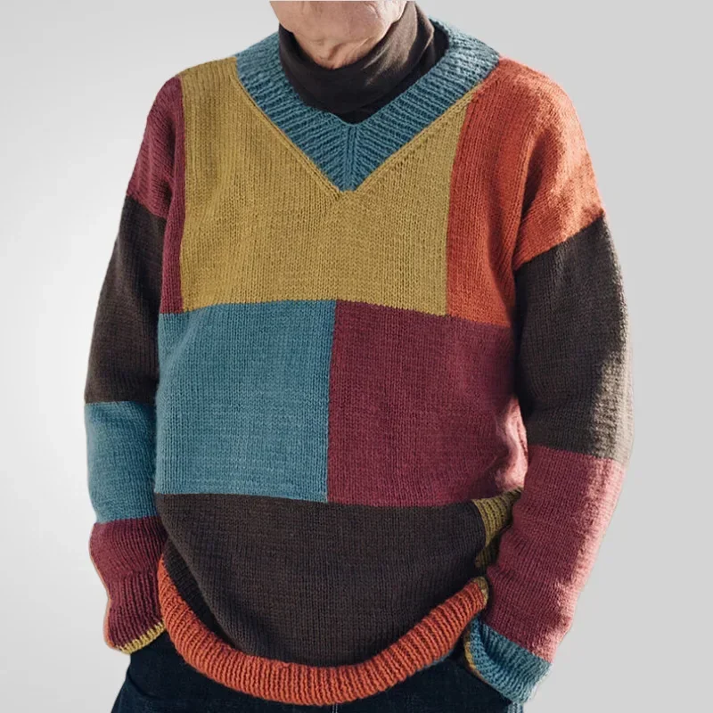 

Мужские пуловеры, свитера, вязаные свитера с v-образным вырезом и длинными рукавами, повседневные свободные топы обычного цвета, вязаный топ на осень-зиму, толстый теплый, новинка 2025 г.