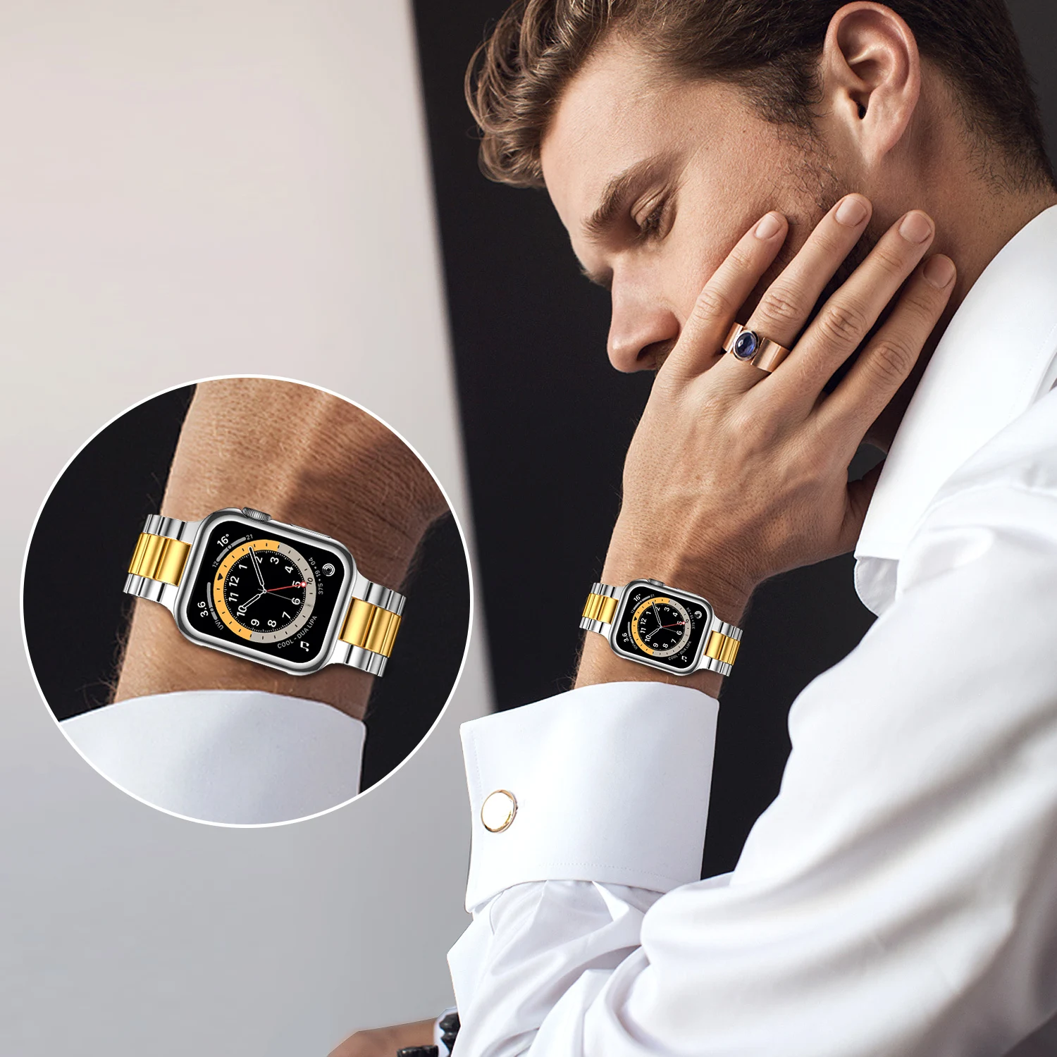 Neues Metallarmband für Apple Watch 12 11 10 46mm 45mm 44mm Edelstahl-Armband IWatch 9 8 7 6 SE 42mm 41mm 40mm 38mm Band – Detail 35