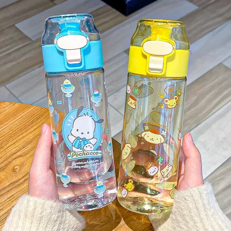 New Cute Sanrio Cinnamoroll Kuromi Water Cup Girls Plastic Cup High Temperature Resistant Summer Children'S Water Bottle Gift