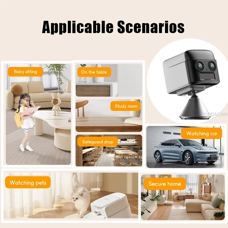S70 WiFi Camera HD 3MP CMOS 2304 X1296P 40nm Infrared Night Vision Binocular Double Two-way Voice Intercom Remote Power on/off