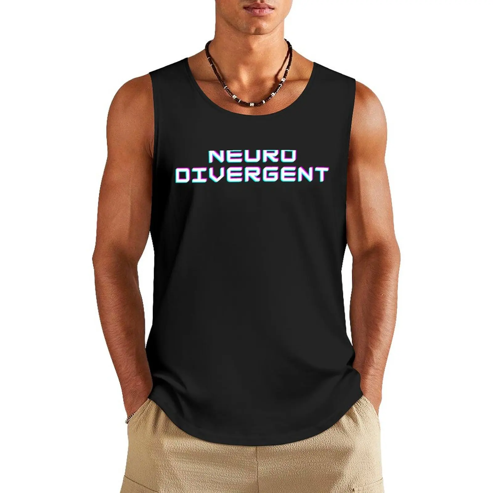 Neurodivergent, ADHD, Autism, Mental Health Awareness Tank Top Man clothes for gym Men's tops