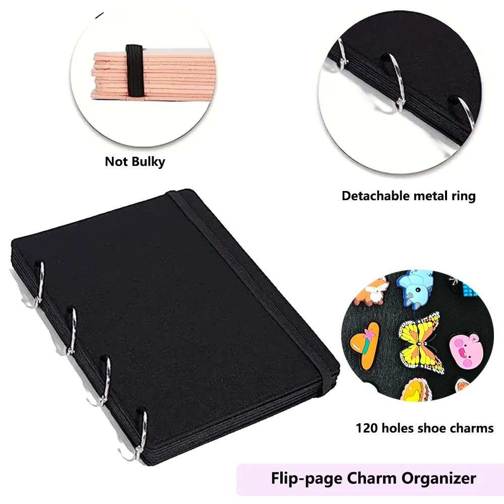 Large Capacity Shoe Charms Organizer Booklet Creative Book Storage Bag Shoe Flower Collection Display Stand Hold Up