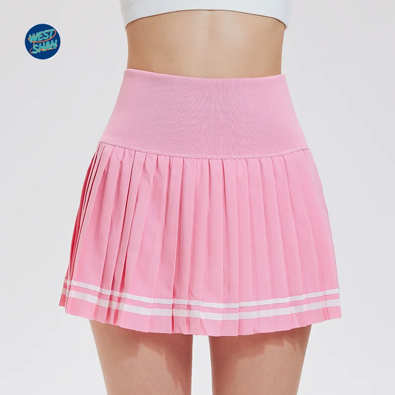 WESTSHAN Luxury Quality EU US Size Women Tennis Skirt High-Waisted Hot Girl Pleated Badminton Yoga Fitness Sports Short Skirt