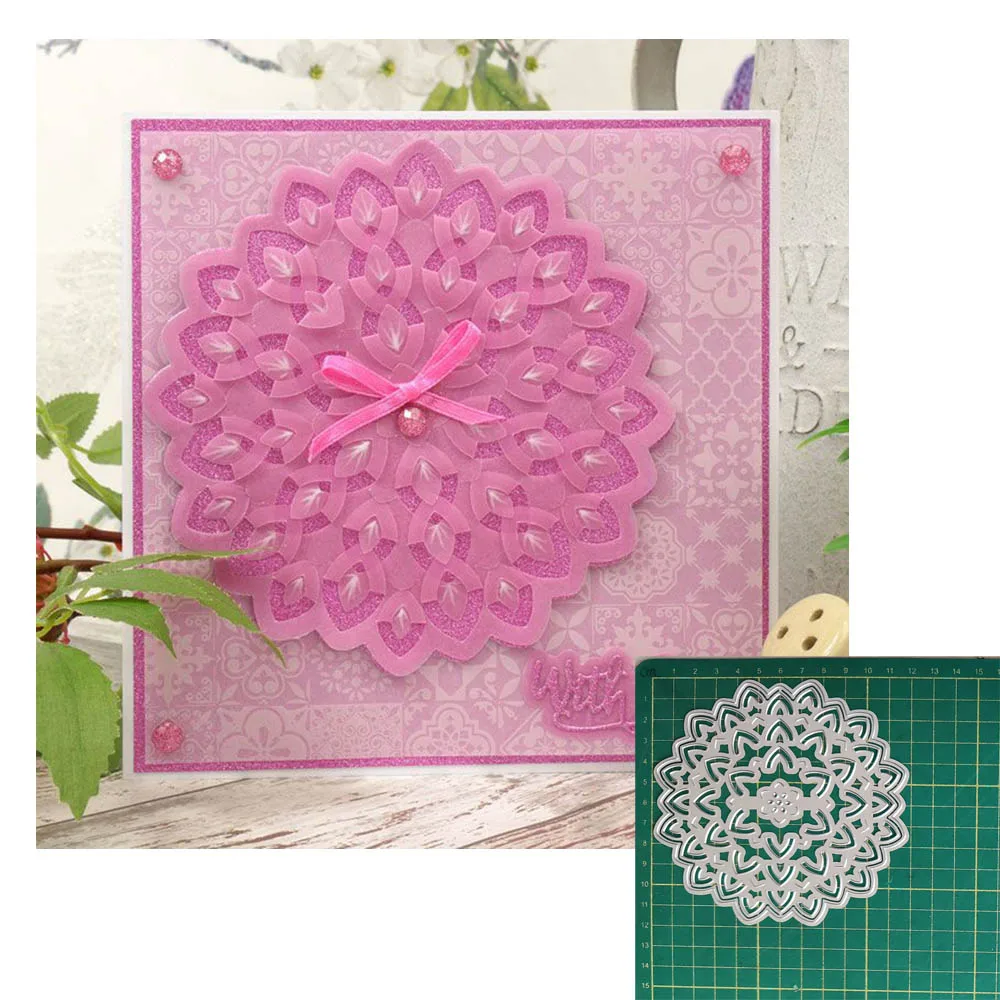 

Circular lace frame Metal Cutting Die DIY Scrapbooking Album Decorative Embossing Paper Cards