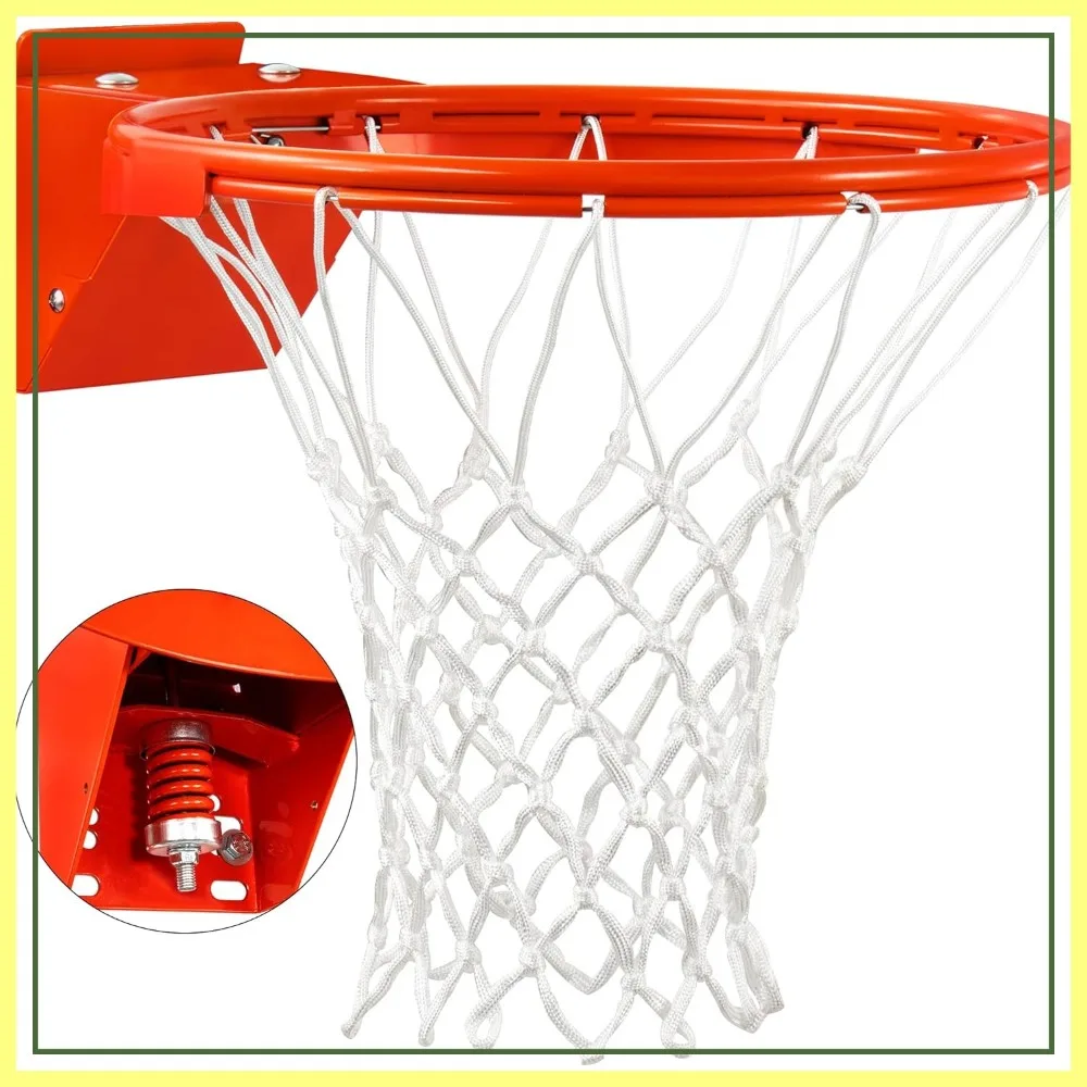 

18 Inch Heavy Duty Basketball Rim Replacement, Single Spring Breakaway, Universal Fit Outdoor Indoor
