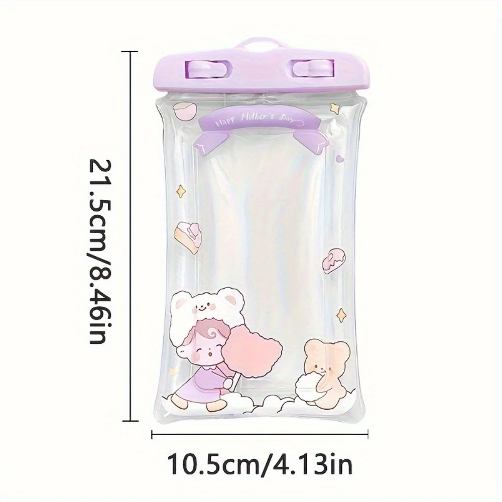 Cartoon Waterproof Bag For Mobile Phones, Drifting And Swimming With Inflatable Airbags, PVC Touch Screen Sealed Phone Case