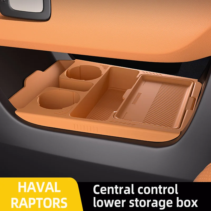 

For Haval Raptor ICE 2024 2025 Storage Box Center Armrest Hidden Box Cup Holder Organizer Interior Accessories