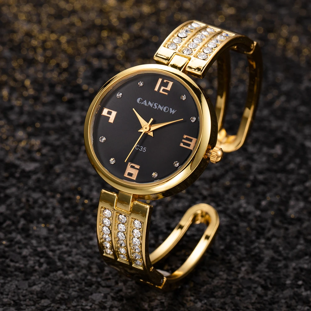 New Rhinestone Luxury Women Watches Female Fashion Gold Ladies Bracelet Watch Stainless Steel Bangle Wristwatch Dropship Reloj