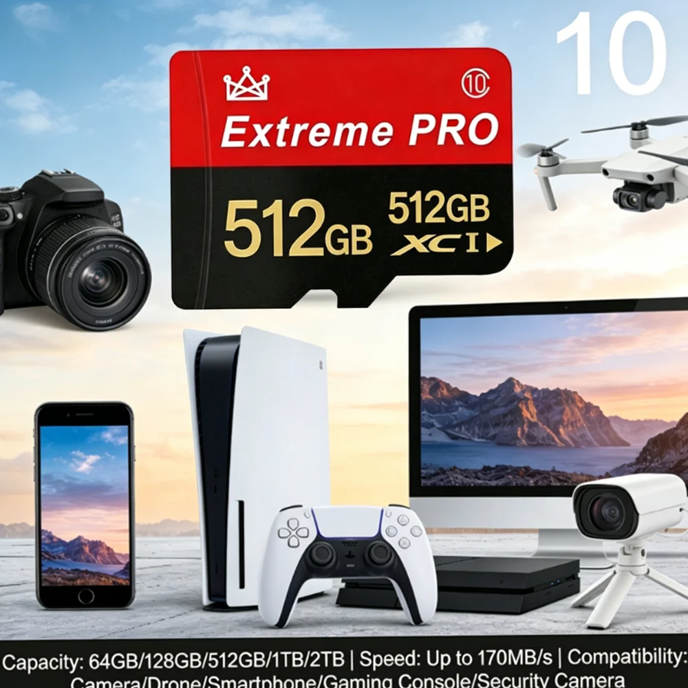512GB 256GB 128GB 64GB SD Card Micro TF SD Memory Card Ultra Fast U3 V30 A2 Drone FPV Freestyle 4K Video Capture view 4
