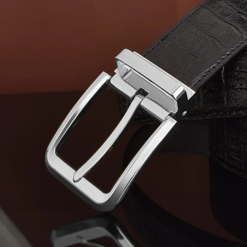 

Single Layer Cowhide Pin Buckle Brown Belt Men's Leather Perforated Waistband Buckle Jeans Belt Men Business Leather Belt