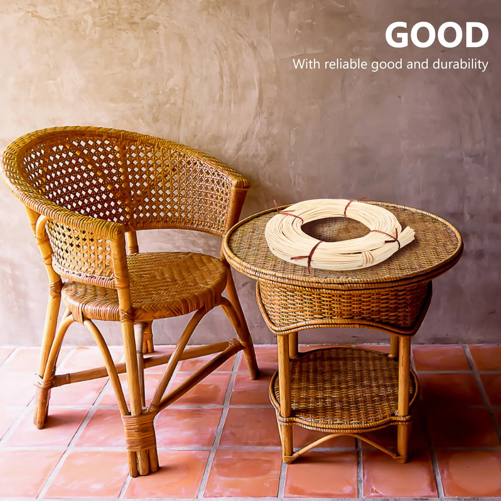 

1 Roll Rattan Weaving Material DIY Basket Wicker Chair Repair Material Furniture Repair Kit Flat Rattan Cane Webbing