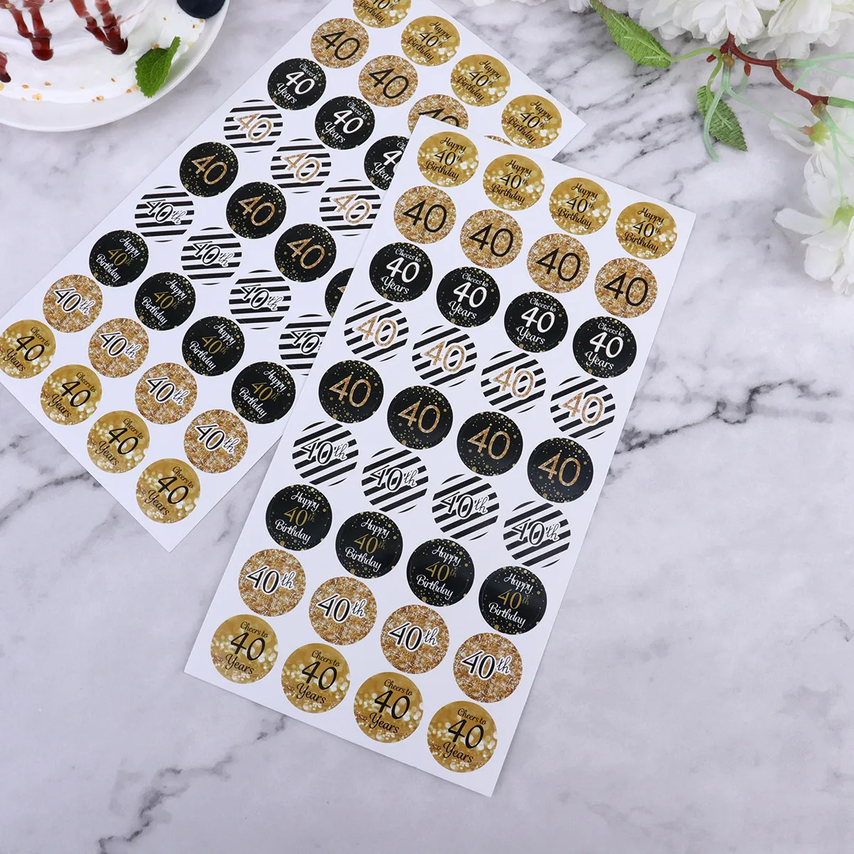 

432Pcs Birthday Sticker Set Round Sealing Stickers Creative 40Th 50Th Birthday Gift Pack Cake Bag Decoration Decals