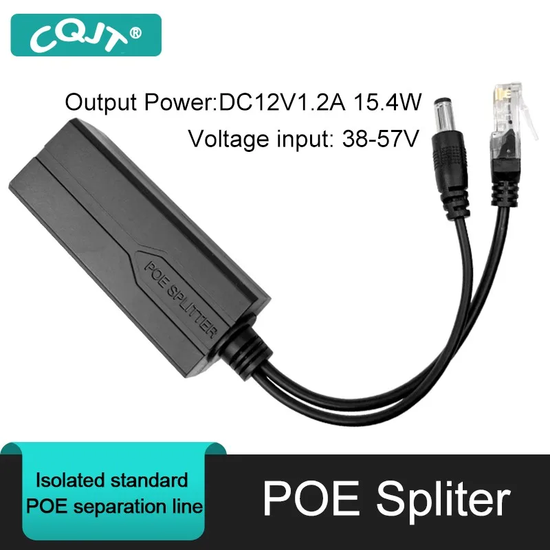 Standard POE Splitter 48V to 5V 12V 1.2A 2.2A Micro USB tpye-C 100M/1000M POE Camera Injector Power Supply for Huawei Hikvision